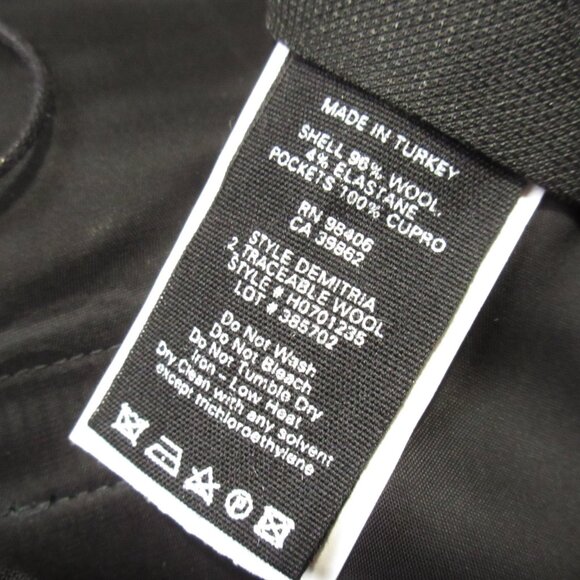 NWT THEORY Demitria in Black Traceable Wool Trouser Pants 10 x 34 ½ - Picture 4 of 5